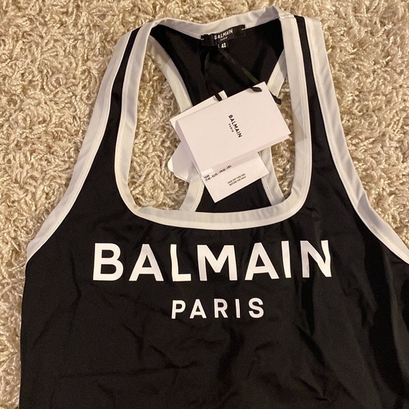 Balmain Black Racerback Tank Top size 42 NWT $399 - Picture 5 of 7